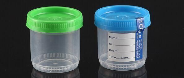 CE Marked and FDA Registered 90ml Urinalysis Specimen Container with Security Tab Label and Sterility