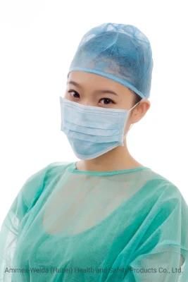 Medical 3ply Non-Woven Face Mask with Earloop Disposable Flat Facial Face Mask Hospital Use Surgical Face Mask