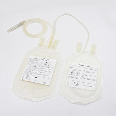 Disposable Double Blood Bag with Needle Protector/Collection Tube/Sampling Pouch