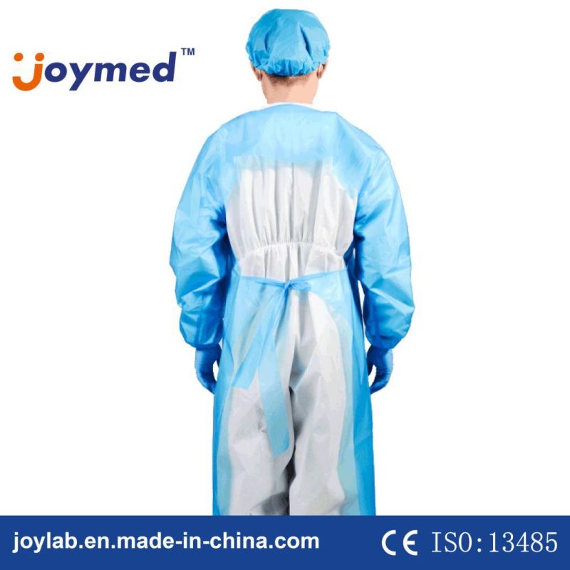 Disposable PPE Isolation Gown with Knit Cuff Breathable Gown in Level1/2/3