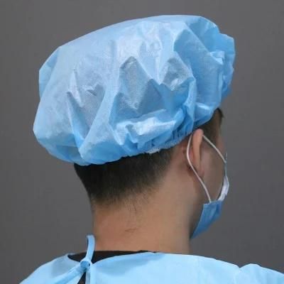 Disposable Blue PP+PE Nonwoven Bouffant Cap