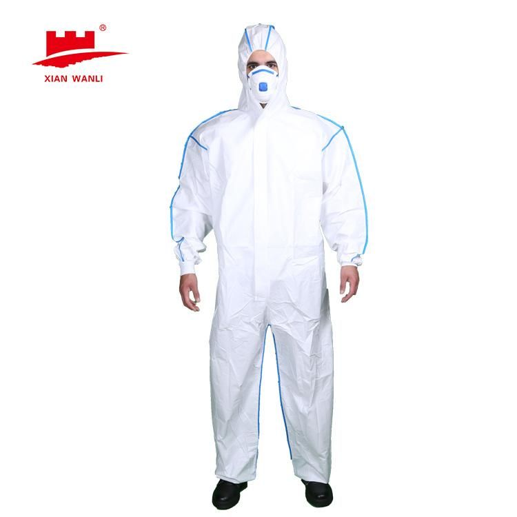 Sterile Waterproof Surgery Disposable Medical Overalls with Blue Strips