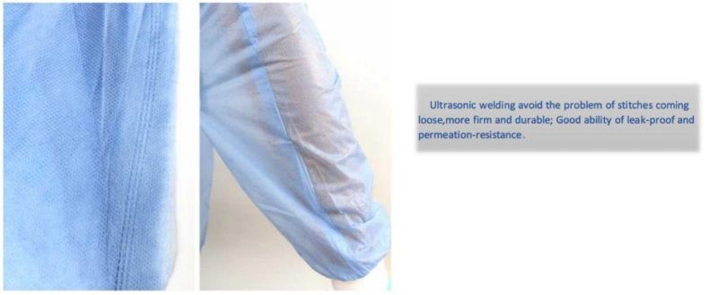 Non-Woven Waterproof Blue Disposable Isolation Gown