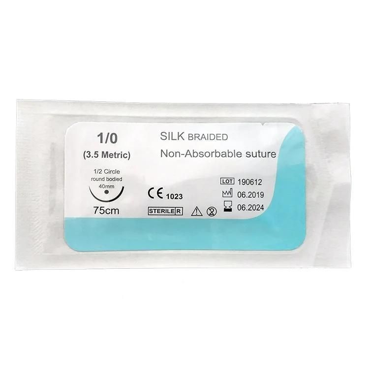 Disposable Absorbable Surgical Suture with Needle Polyester Braided