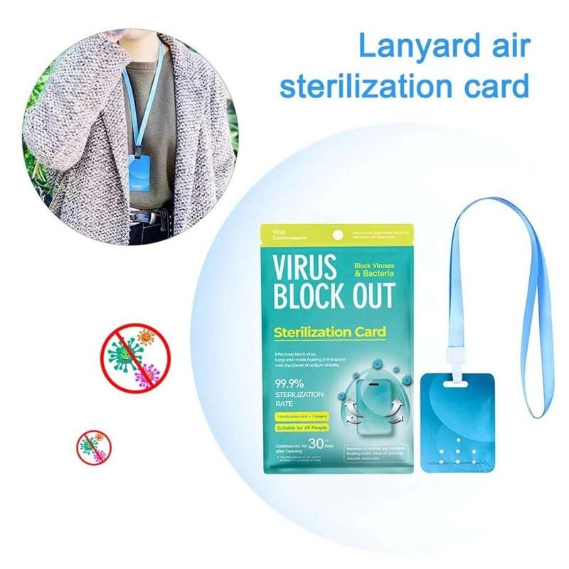 Have in Stock 60 Days Body Air Space Portable Virus Block out Neck Sanitization Disinfection Sterilization Card