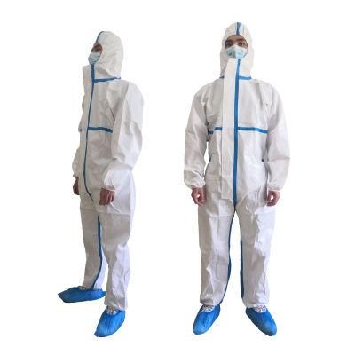 En 14126 Protective Clothing Virus Non Woven Type 5 6 Disposable Protective Suit Protective Coverall