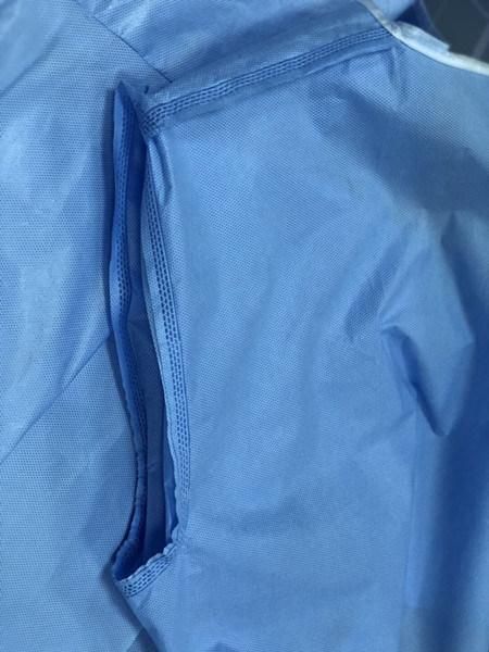 Level 2 Knitted Cuff SMS +PE Medical Supply Hospital Sterilized Surgical Gown With Coating