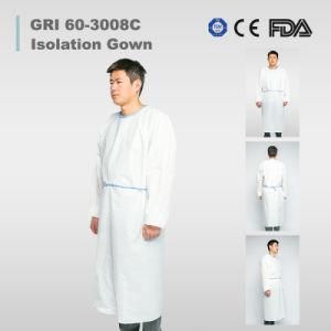 Disposable Blue Isolation Gown with Sleeve Civil Usage Dustproof and Anti-Statics Hospital Isolation Gown FDA ISO13485 En14683 and CE
