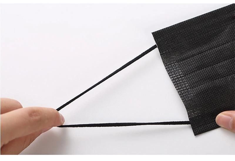 Direct Factory Medical Black Color 3 Ply Non-Woven Bfe 99% Earloop Disposable Face Mask