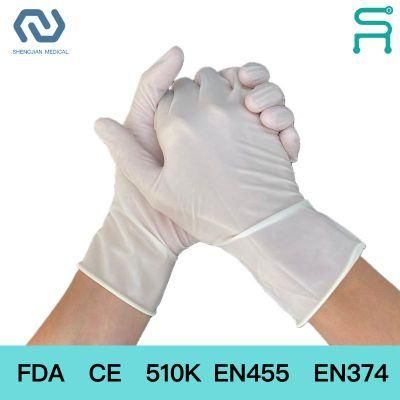 Medico Grade Natural Latex Gloves 510K En455 Powder Free Disposable Latex Examination Gloves
