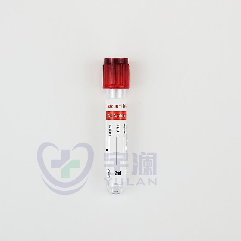 Disposable Medical Plain Vacuum Blood Sample Collection Tube Red Cap