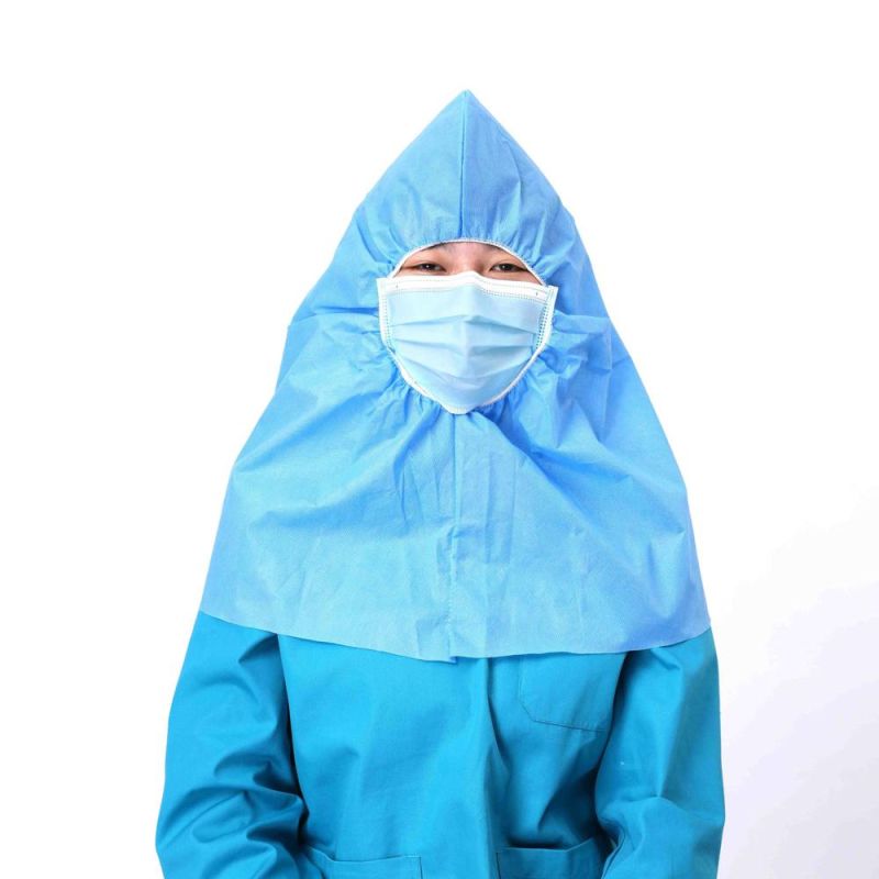 Disposable Surgeon Hood Head Cover with Elastic and Face Mask OEM