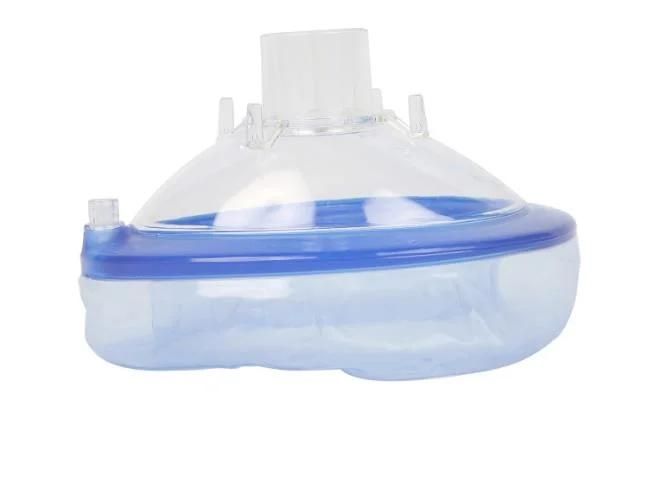 Disposable PVC Medical Anaesthesia Oxygen Mask Soft Cushion with Valve Horizontal
