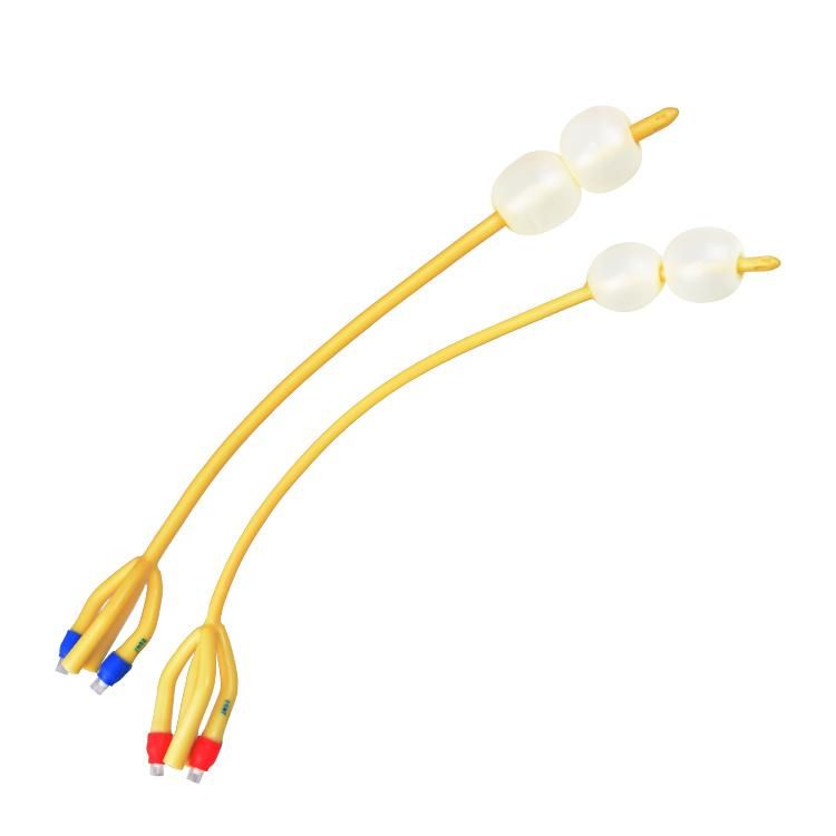 Fr16-Fr24 4 Way Type Latex Double Balloons Foley Catheter