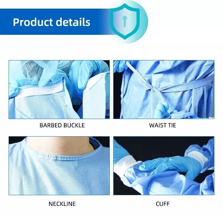 Gowns Surgical China Disposable Virus Protective SMS Isolation Gown with Good Price