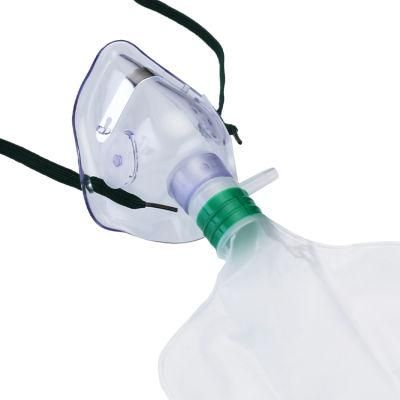 Medical Disposable Oxygen Mask with Reservoir Baghigh Quality Non-Rebreather Oxygen Mask with Reservoir Bag Apply to Breathing Machine Green