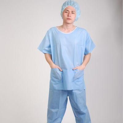 Disposable Nonwoven Hospital Patient Pajamas Suits, Scrub Suits