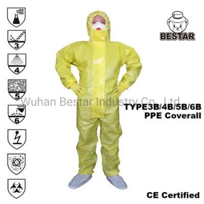 Type 3456 Safety Protecitve Clothing Waterproof for Petrochemicals Medical Mining Industry Use