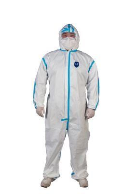 Hot Selling SMS SMS+PE Disposable Protective Clothing Factory with Shoe Cover