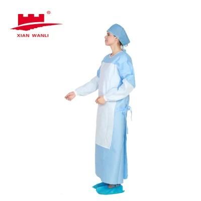 40GSM SMS Knitted Cuff Back Ties Medical Disposable Protective Sterile Surgical Gown