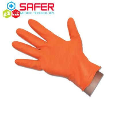 Safer Medical Orange Black 8/6 Mil Nitrile Glove Disposable