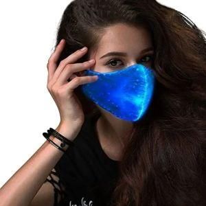 7 Colors Luminous LED Rave Mask Halloween Light up Mouth-Muffle Christmas Fiber Optic Gauze DJ Mask