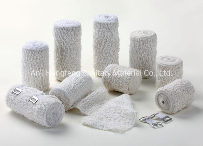 Consumable Surgical Medical Manufacturer Crepe Bandage for Available in Metal Clips or Elastic Band ISO13485/CE/FDA