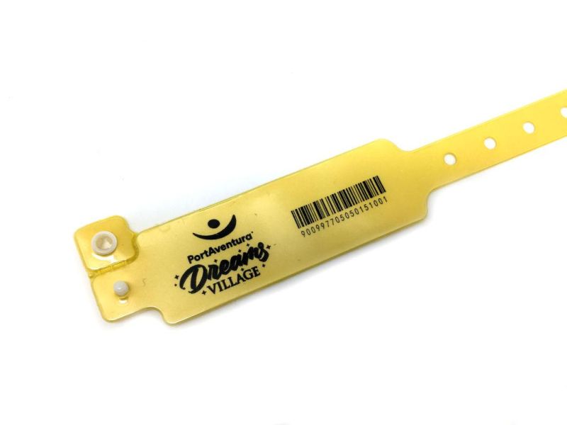 Goju Adult Waterproof Wide Shape PVC Events Wristbands with Barcode