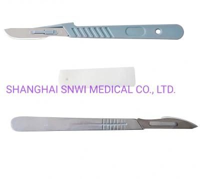 Medical Disposable Surgical Blade Stainless Steel Carbon Steel Scalpel with Plastic Handle
