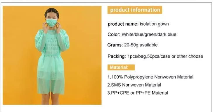 Hospital Disposable Surgical Patient Isolation Gowns for Women