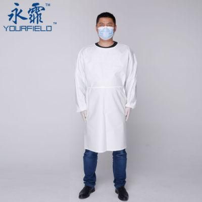 Factory Medical Consumable SMS Standard Disposable Non-Sterile Isolation Gown