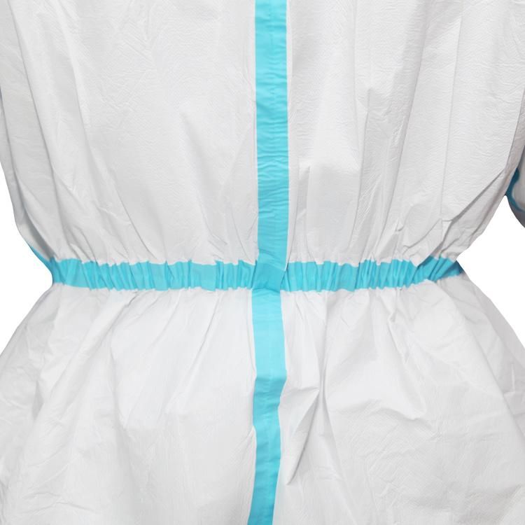 White Taped Waterproof Safety Body Protective Non Woven Fabric Asbestos Removal Disposable Coverall