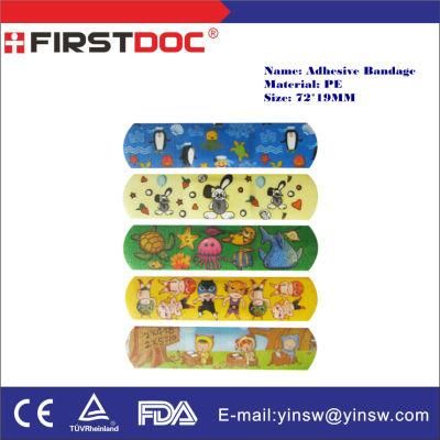 Medical Supply Customized 72X19mm PE Children Plaster Cartoon Adhesive Bandage