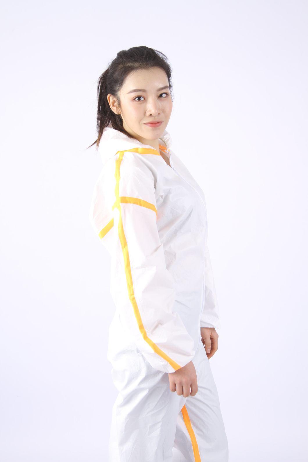Disposable Nonwoven Protective Coverall Sf Mocroporous with/Without Tap
