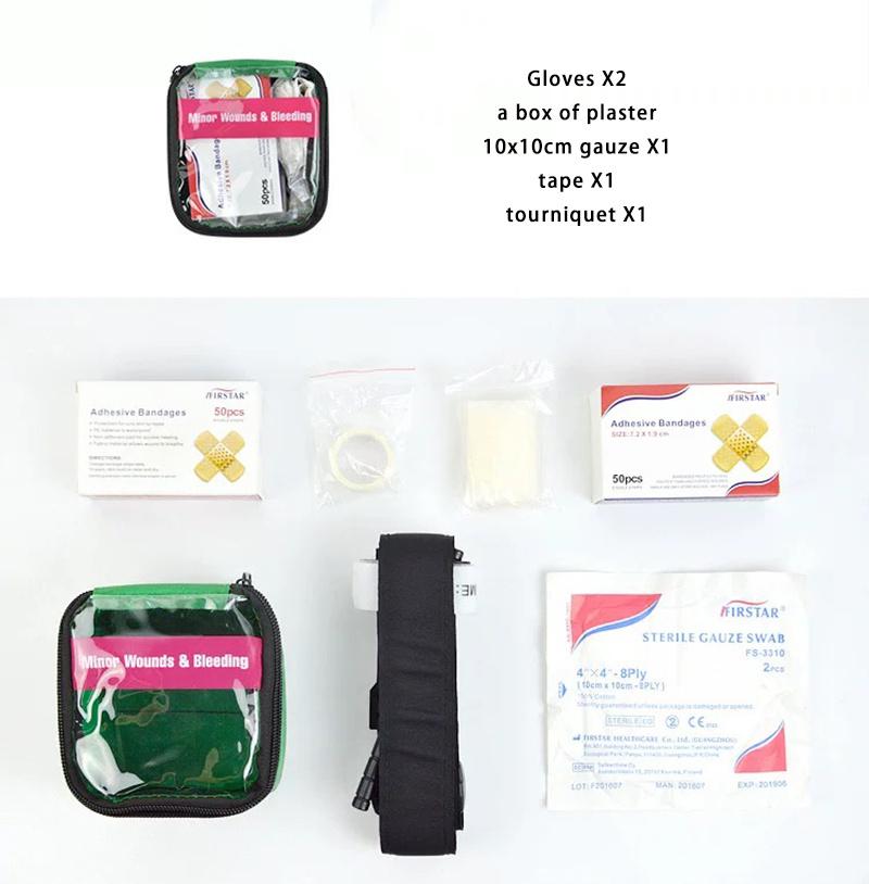 Family Outdoor Portable First Aid Kit Medical Emergency Supplies Contains 4 Small Packets