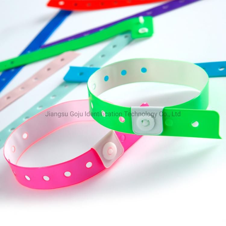 Disposable Vinyl Custom L Shape Wristbands ID Bracelets with Logo
