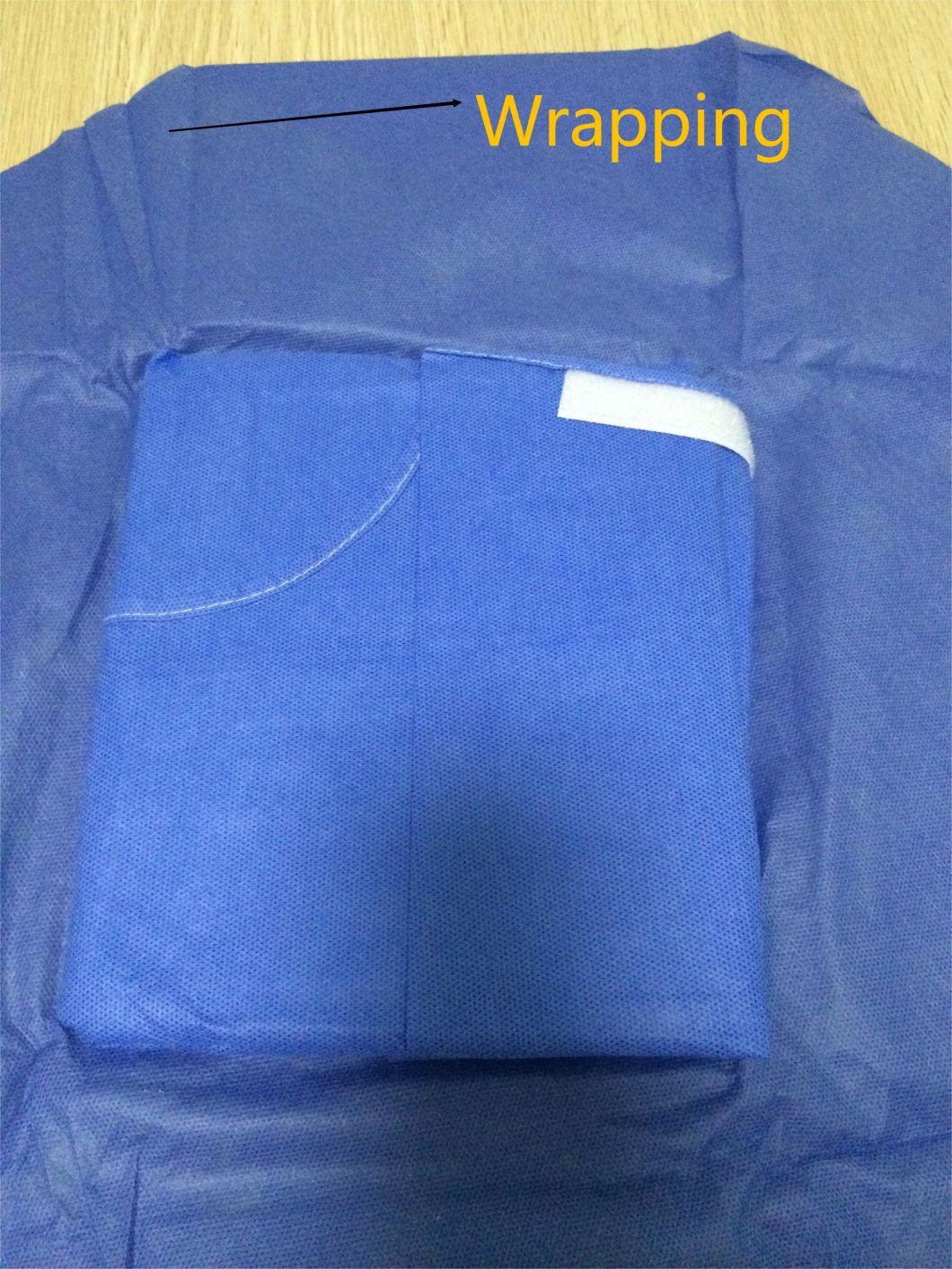 Disposable Standard Surgical Gown Medical Blue SMMS Gown for Hospital