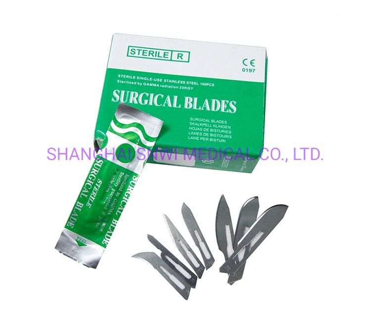 Sterile Disposable Medical Carbon Steel Stainless Steel Surgical Scalpel Blade/Stitch Cutter