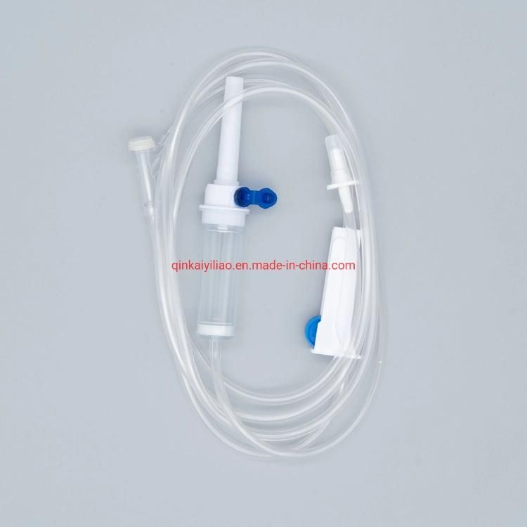 Disposable Infusion Set with High Elastic Tubing and Safety Roller Clamp