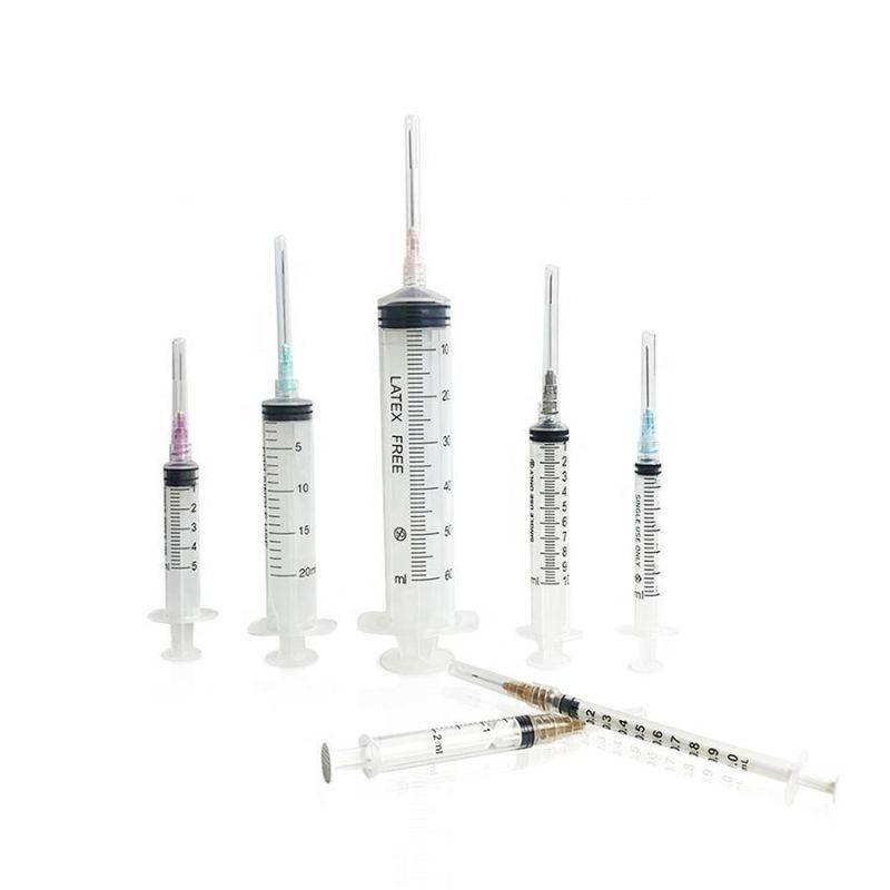 1ml 3ml 10ml 20ml 30ml 50ml Syringe Three Parts Plastic Sterile Disposable Medical Luer Slip Syringe