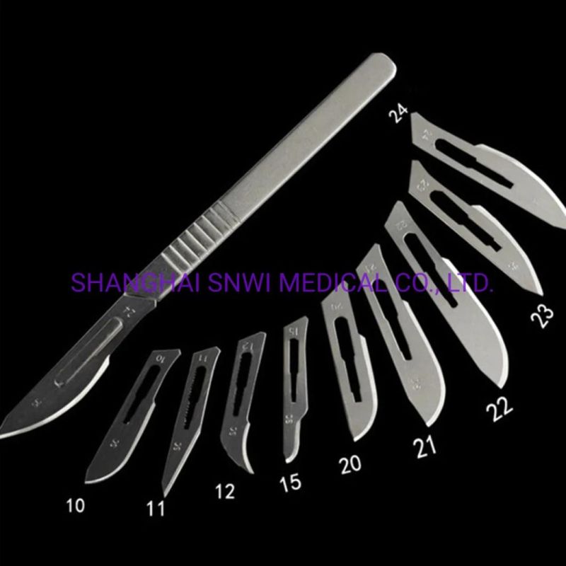 Medical Disposable Surgical Blade Stainless Steel Carbon Steel Scalpel with Plastic Handle