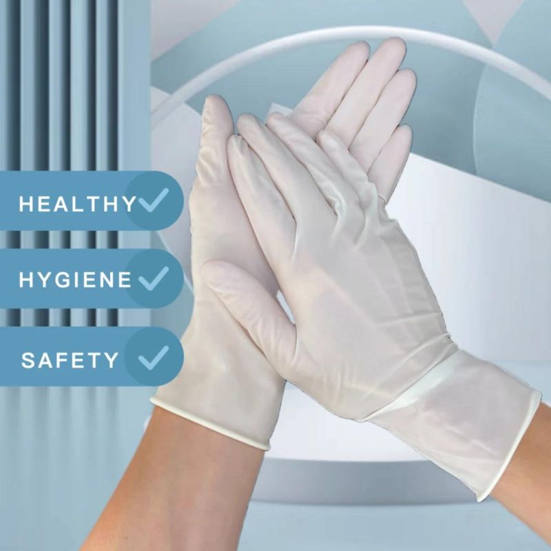 Powder Free Disposable Medical Latex Gloves with FDA CE 510K En455