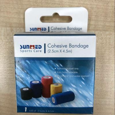 Colorful Medical Sport Self-Adhesive Cohesive Bandage Without Latex
