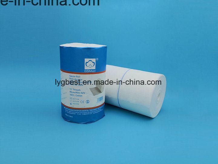 Absorbent Medical Gauze Roll 100yards in Round or Zigzag Shape manufacturer