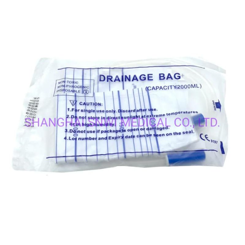 Disposable Sterilize Urine Bag Urine Collection Drainage Bag 2000ml with Push-Pull Valve