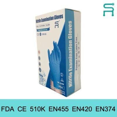 Powder Free Non Sterile Disposable Nitrile Examination Gloves