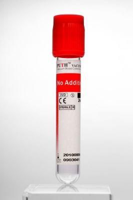 Vacuum Blood Collection Tube, No Additive Tube Approved with Ce &amp; ISO 13458, Glass or Plastic