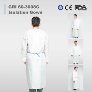 Disposable Waterproof PP with PE Coated Isolation Safety Gown AAMI Level 3 for Hospital Use