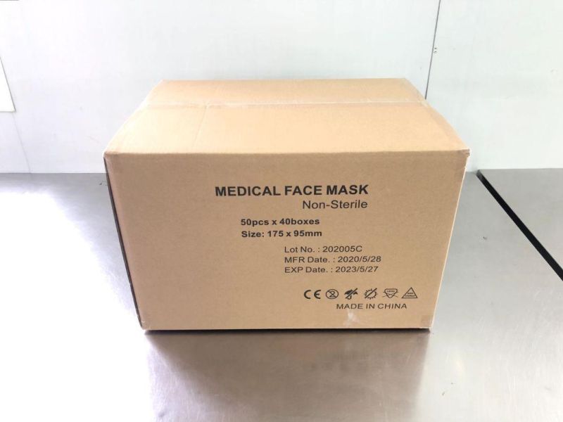 Ready to Ship Disposable Medical 3 Ply Non Woven Mask Tie on Type Iir Surgical Disposable Face Mask