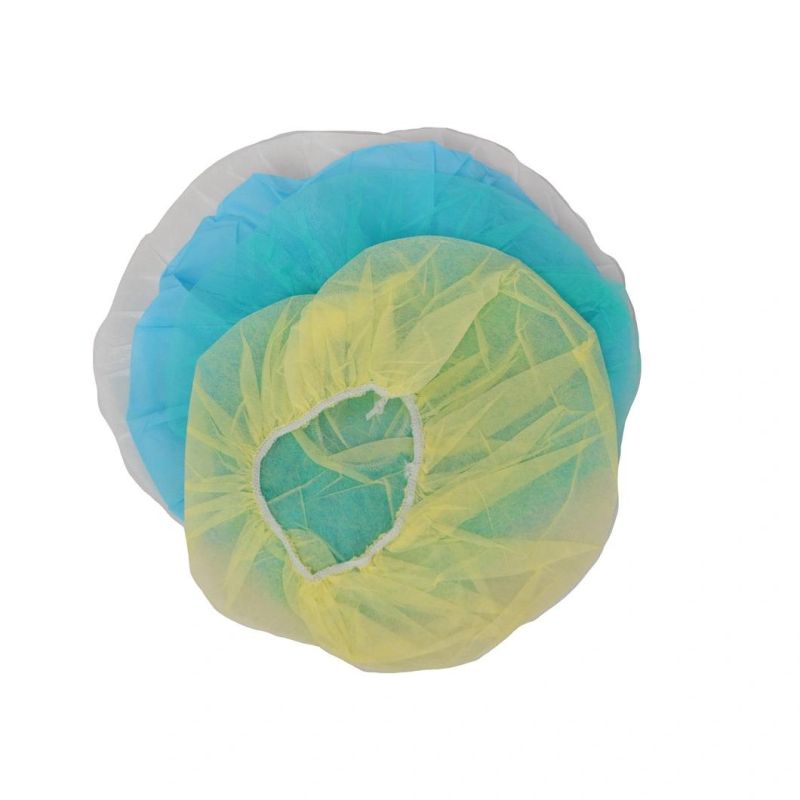 Disposable Medical Non Woven Strip Cap Bouffant Head Cover Hair Net Surgical Doctor Nurse Hat Round Mob Cap